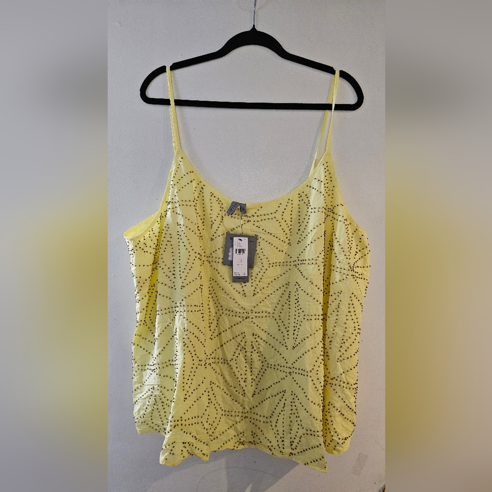 Anthropologie Lemon Camisole with Beaded Design